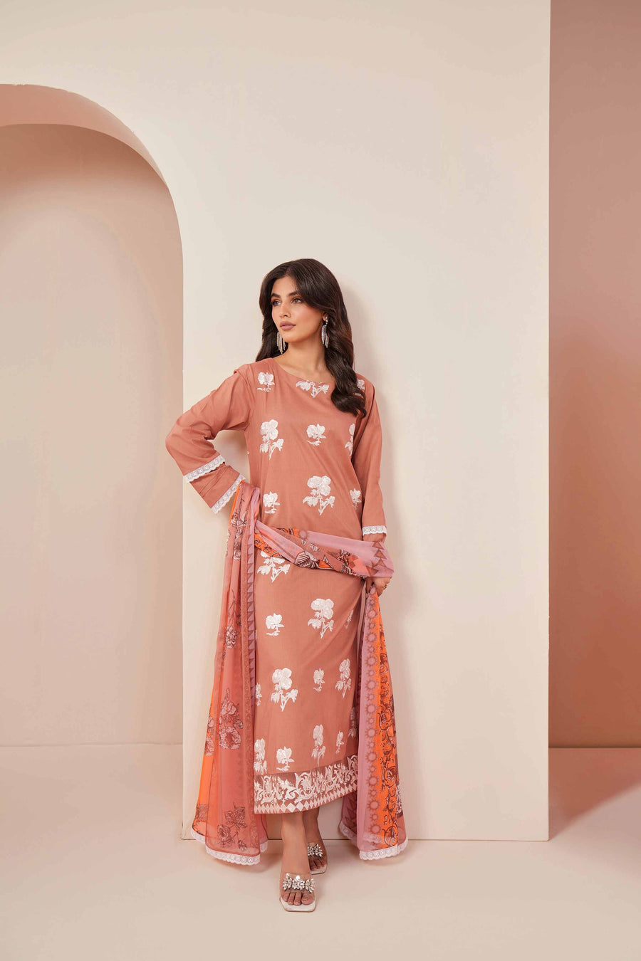 Nishat Summer Unstitched Embroidered Cambric 3Pc Suit - 42401241