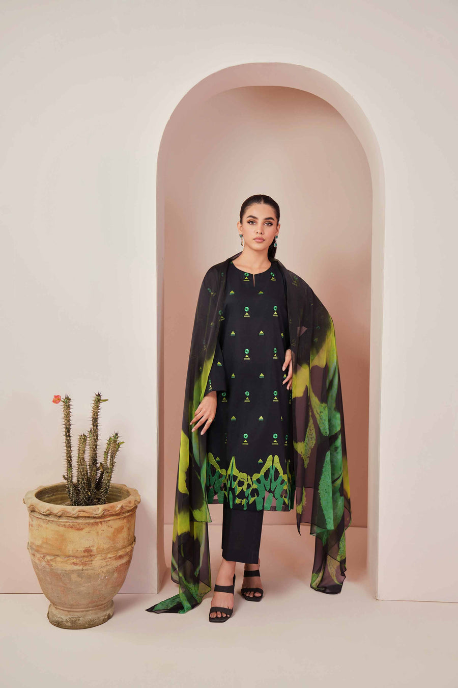 Nishat Summer Unstitched Embroidered Cambric 3Pc Suit - 42401245