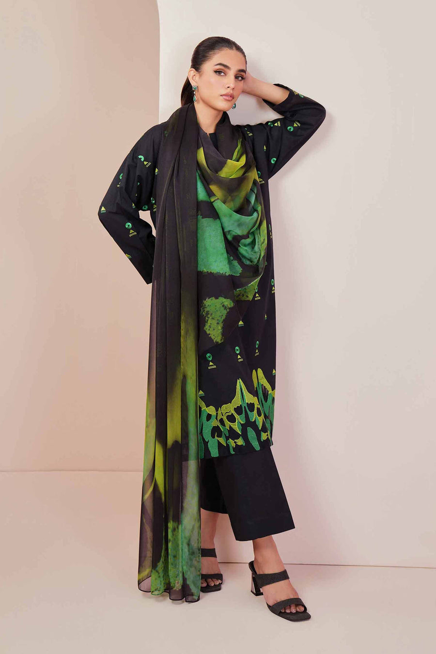 Nishat Summer Unstitched Embroidered Cambric 3Pc Suit - 42401245