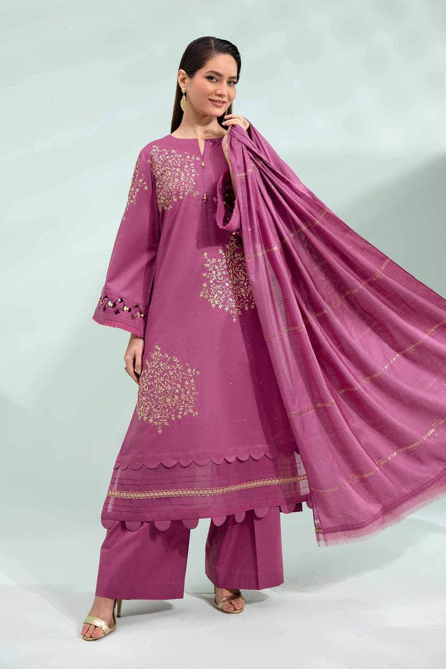 Nishat Festive Eid Embroidered Lawn Unstitched 2Pc Suit - 42401294