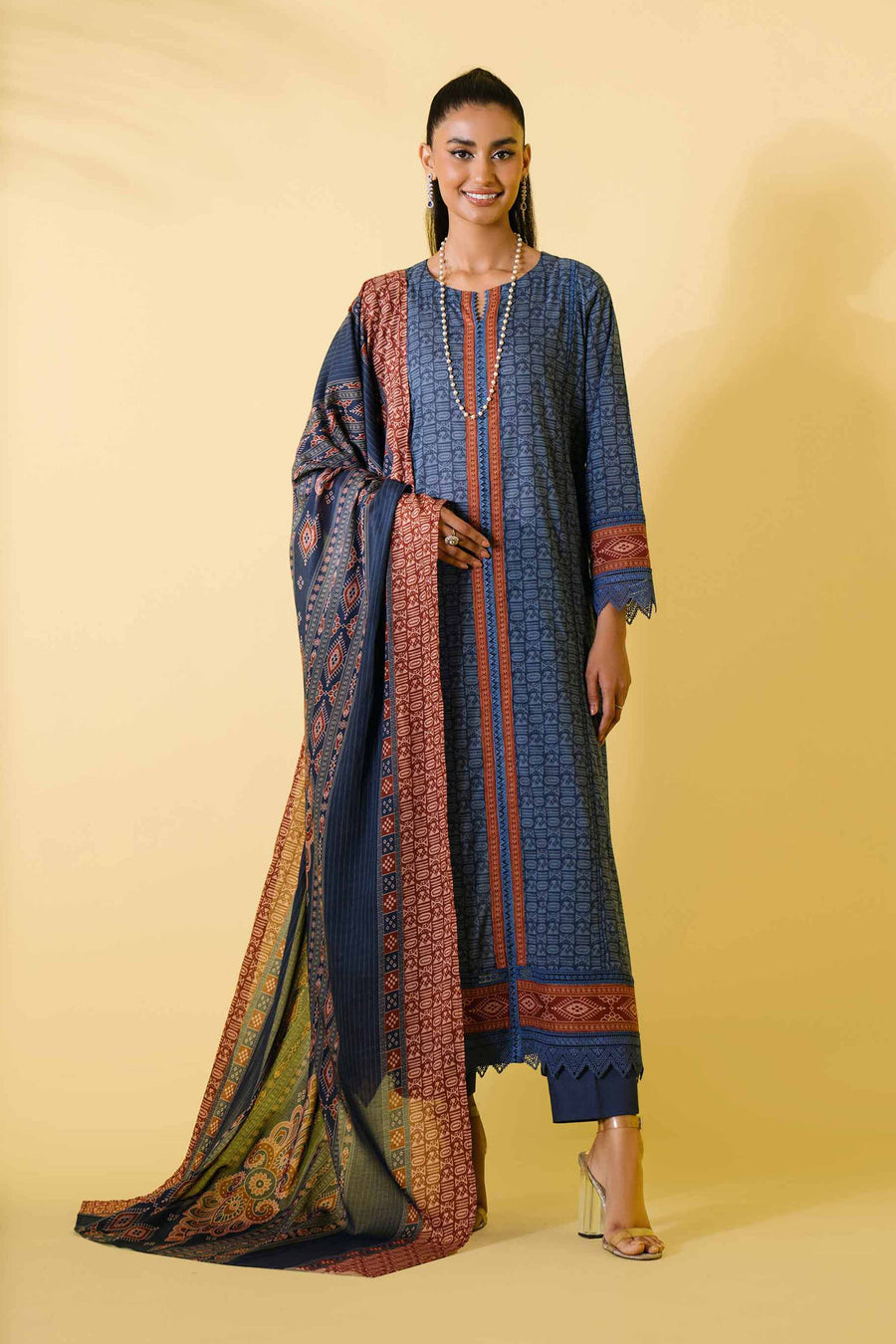 Nishat Festive Eid Printed Lawn Unstitched 3Pc Suit - 42401324