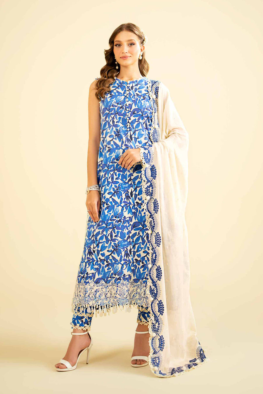 Nishat Festive Eid Embroidered Swiss Lawn Unstitched 3Pc Suit - 42401330