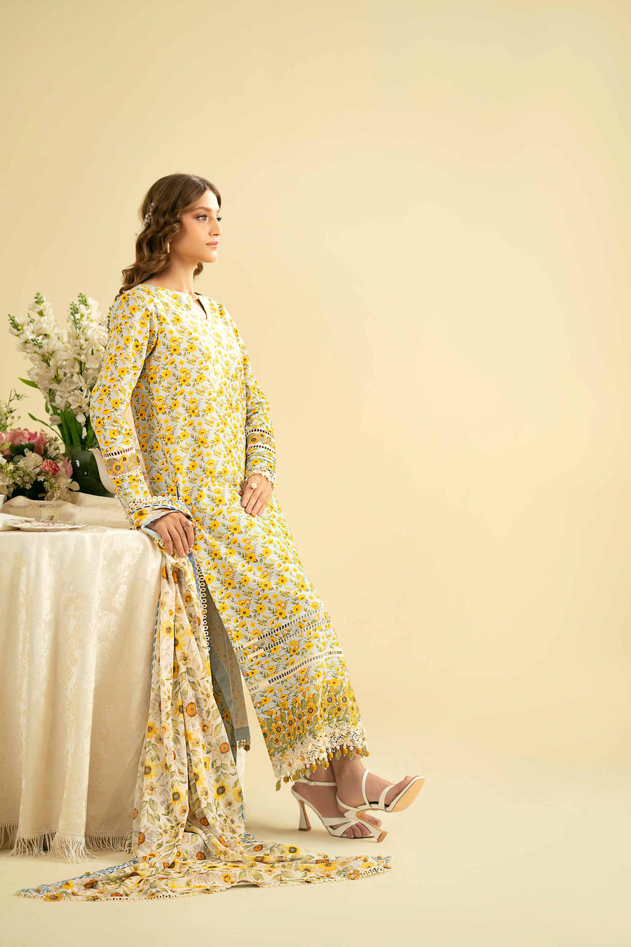Nishat Festive Eid Embroidered Swiss Lawn Unstitched 3Pc Suit - 42401331