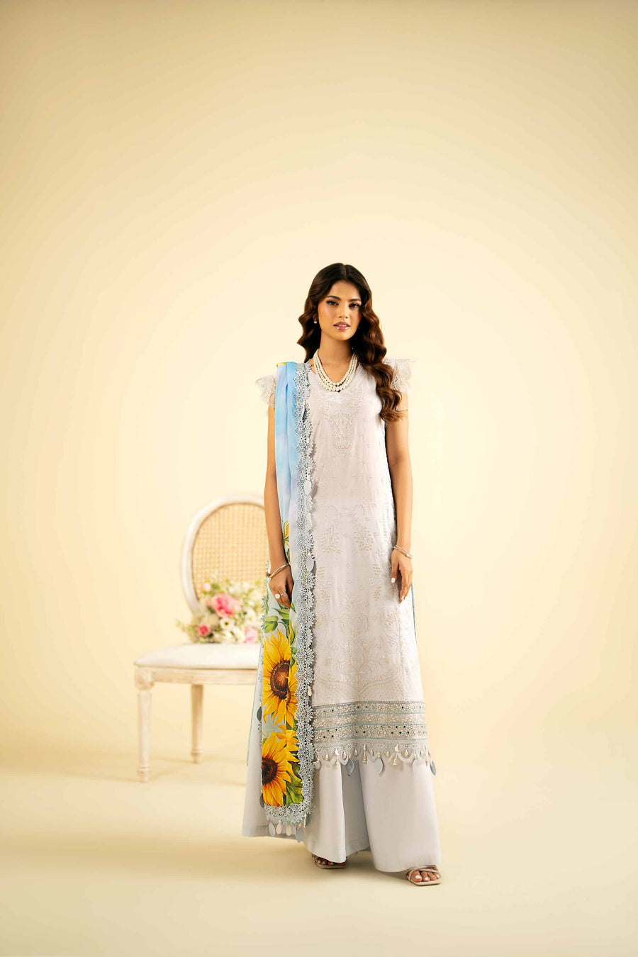 Nishat Festive Eid Embroidered Swiss Lawn Unstitched 3Pc Suit - 42401332