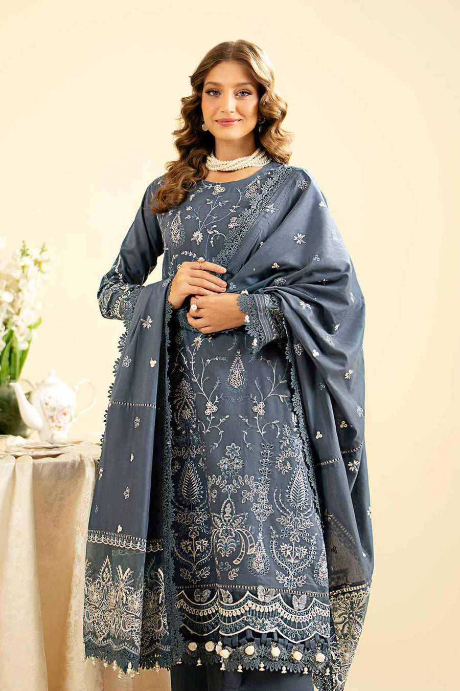 Nishat Festive Eid Embroidered Swiss Lawn Unstitched 3Pc Suit - 42401334