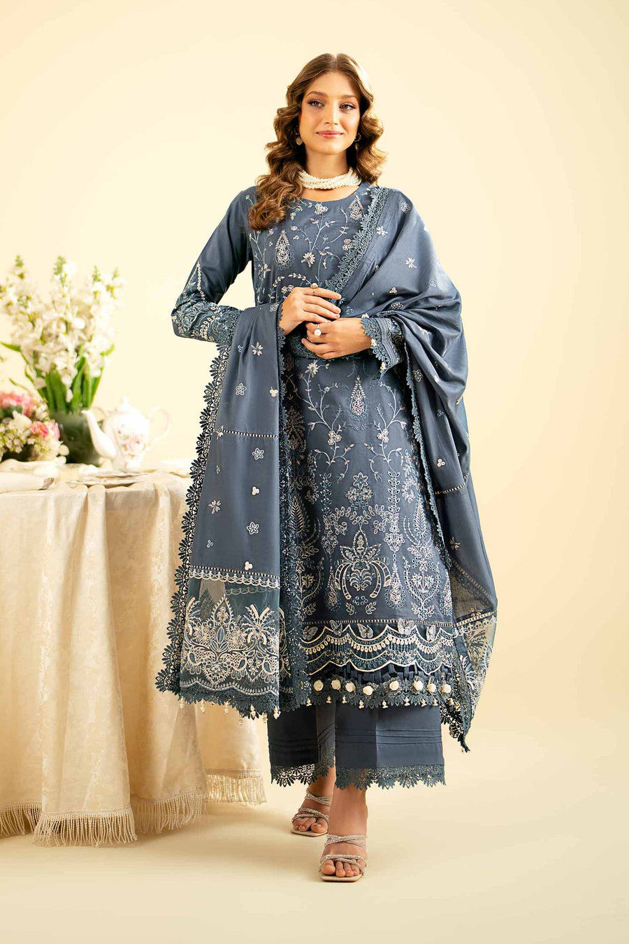 Nishat Festive Eid Embroidered Swiss Lawn Unstitched 3Pc Suit - 42401334