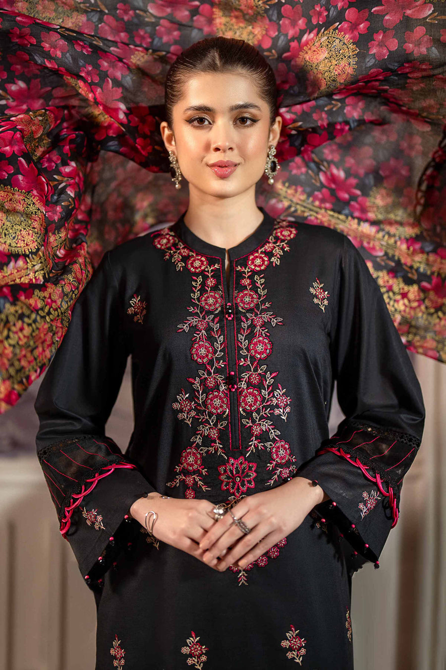 Nishat Festive Eid Embroidered Cambric Unstitched 3Pc Suit - 42401340