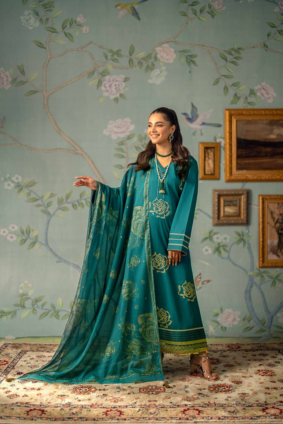 Nishat Festive Eid Embroidered Cambric Unstitched 3Pc Suit - 42401342