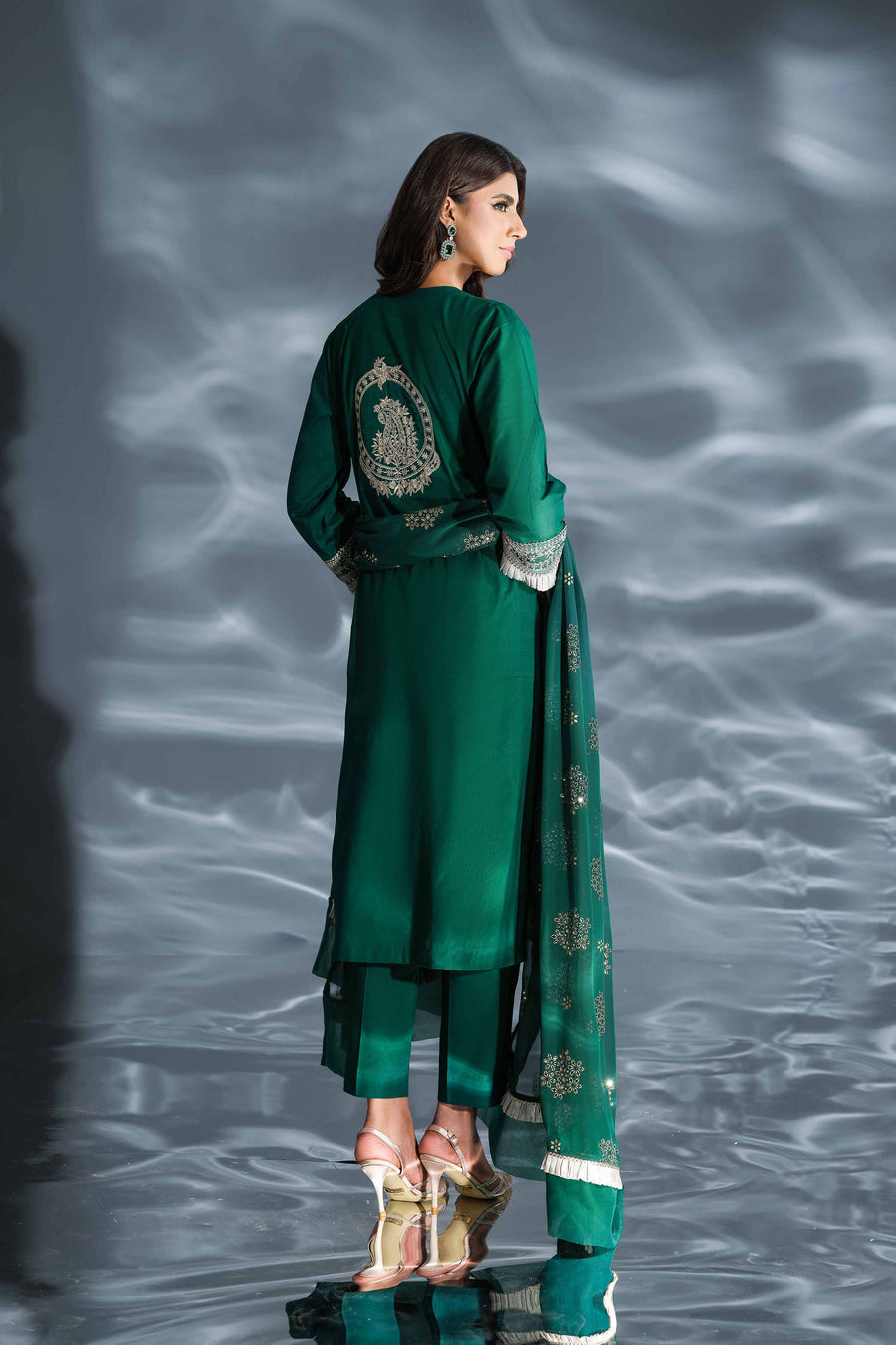 Nishat Festive Eid Embroidered Cambric Unstitched 3Pc Suit - 42401349