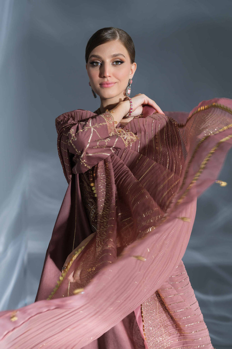 Nishat Festive Eid Embroidered Cambric Unstitched 3Pc Suit - 42401350