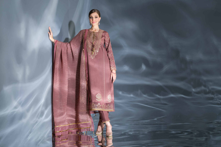 Nishat Festive Eid Embroidered Cambric Unstitched 3Pc Suit - 42401350