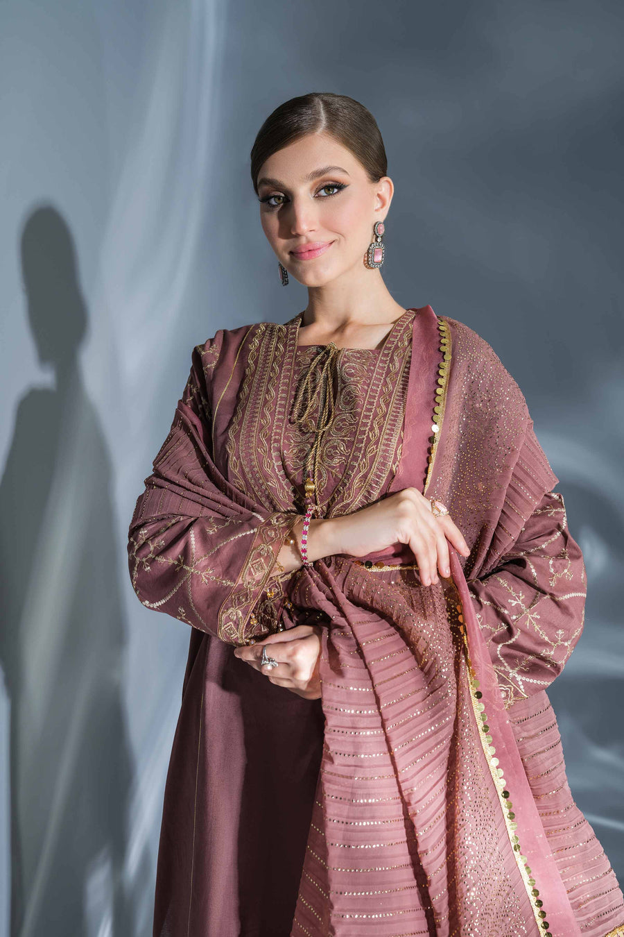 Nishat Festive Eid Embroidered Cambric Unstitched 3Pc Suit - 42401350