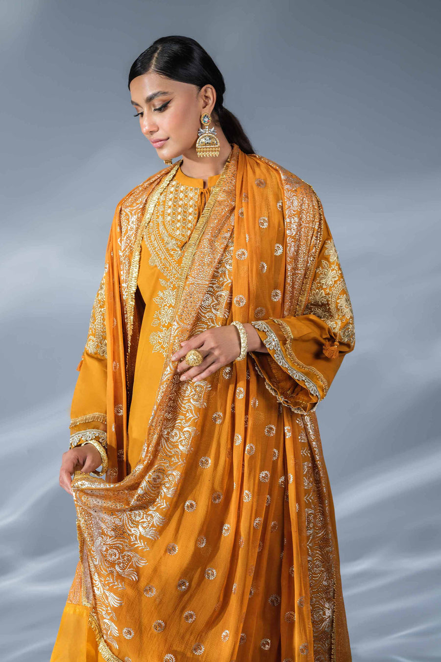 Nishat Festive Eid Embroidered Cambric Unstitched 3Pc Suit - 42401354