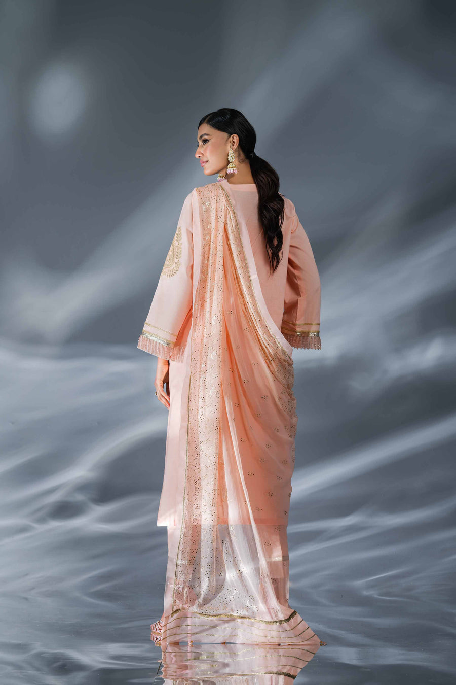 Nishat Festive Eid Embroidered Cambric Unstitched 3Pc Suit - 42401355