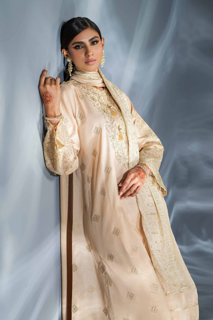 Nishat Festive Eid Embroidered Cambric Unstitched 3Pc Suit - 42401356
