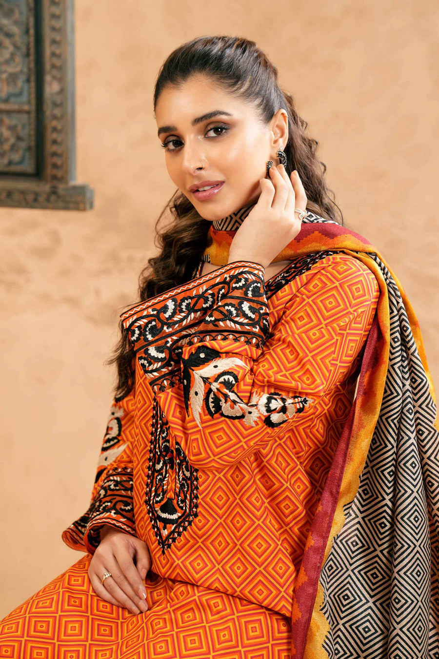 Nishat Festive Eid Embroidered Cambric Unstitched 3Pc Suit - 42401361