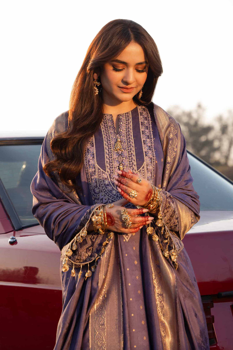 Nishat Festive Eid Embroidered Sateen Unstitched 3Pc Suit - 42401369