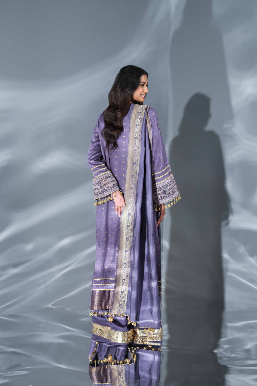 Nishat Festive Eid Embroidered Sateen Unstitched 3Pc Suit - 42401369