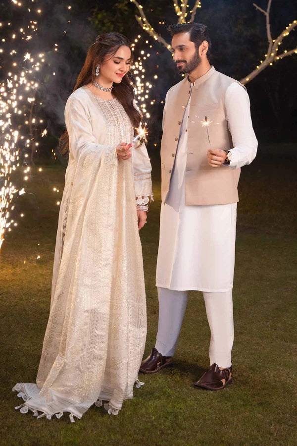 Nishat Festive Eid Embroidered Sateen Unstitched 3Pc Suit - 42401372
