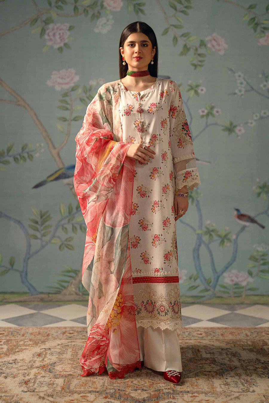 Nishat Festive Eid Embroidered Lawn Unstitched 3Pc Suit - 42401377