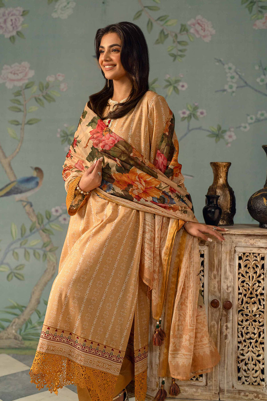 Nishat Festive Eid Embroidered Lawn Unstitched 3Pc Suit - 42401381
