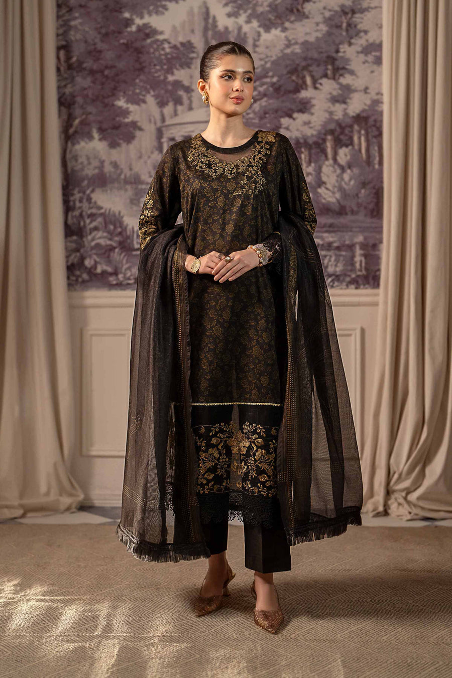 Nishat Festive Eid Embroidered Lawn Unstitched 3Pc Suit - 42401384