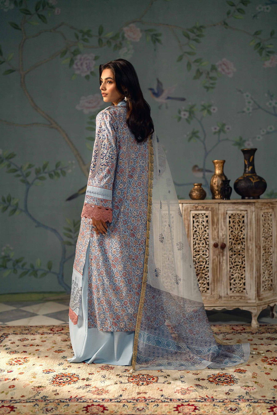 Nishat Festive Eid Embroidered Lawn Unstitched 3Pc Suit - 42401385