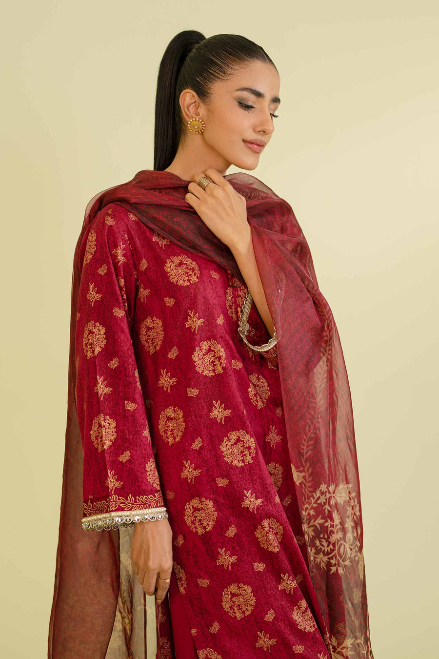 Nishat Festive Eid Embroidered Lawn Unstitched 3Pc Suit - 42401390