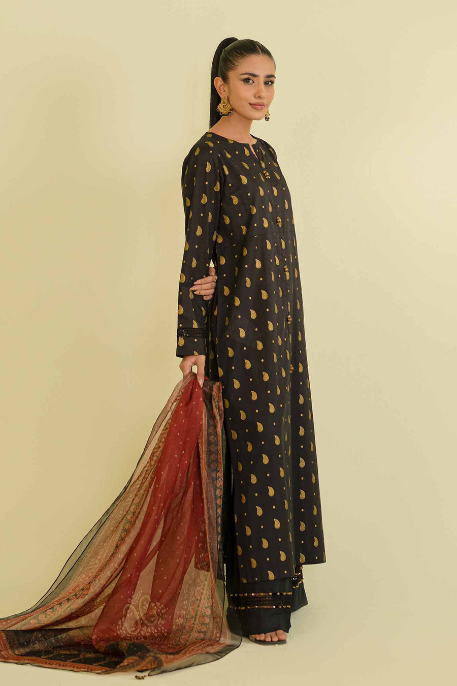 Nishat Festive Eid Embroidered Lawn Unstitched 3Pc Suit - 42401391