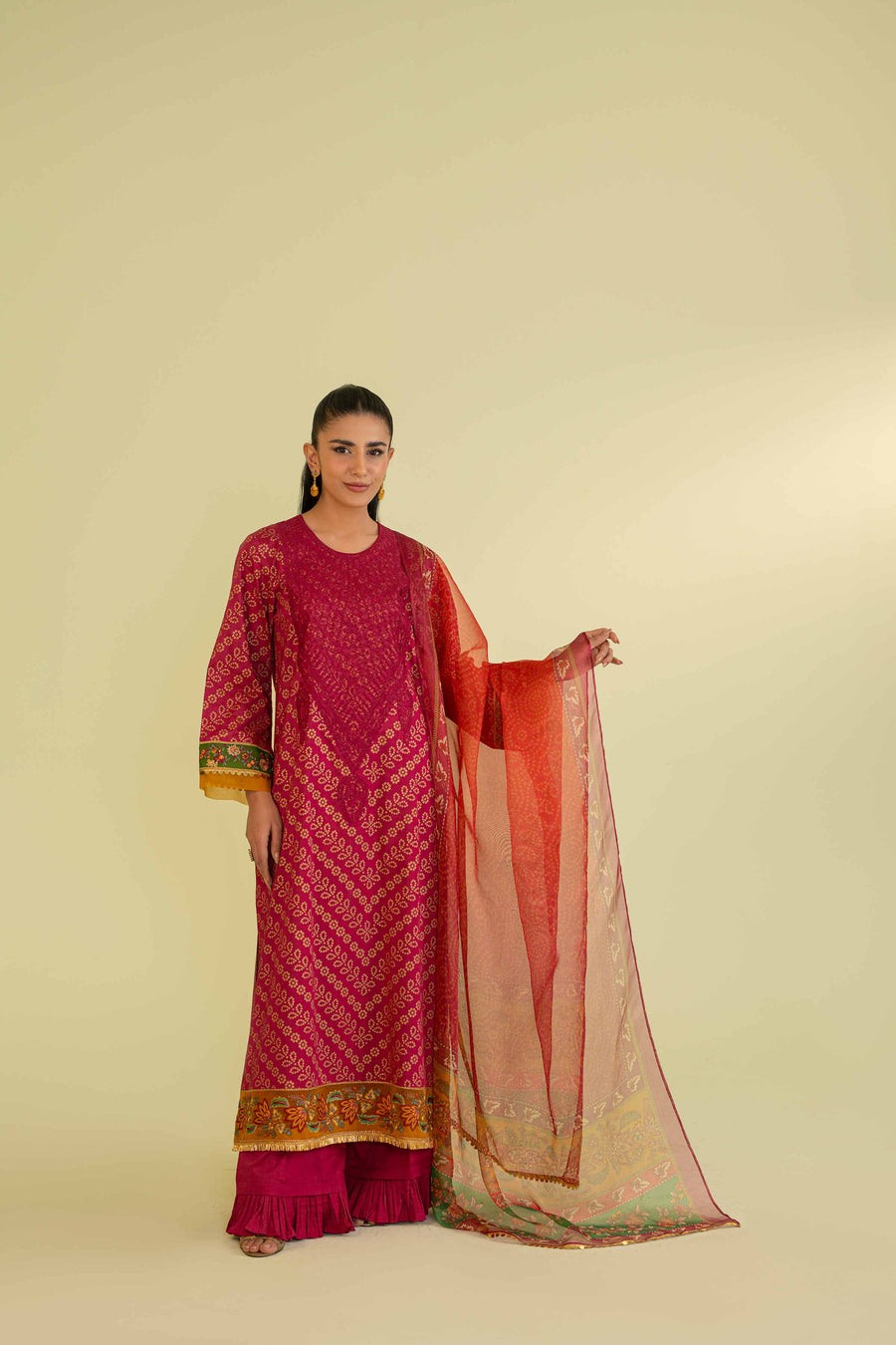 Nishat Festive Eid Embroidered Lawn Unstitched 3Pc Suit - 42401396