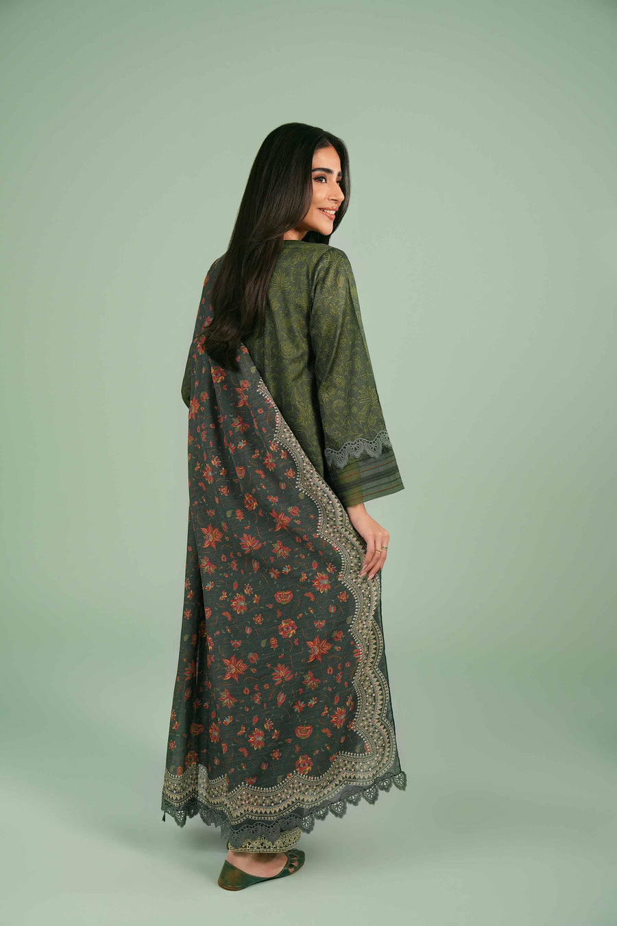 Nishat Festive Eid Embroidered Lawn Unstitched 3Pc Suit - 42401397