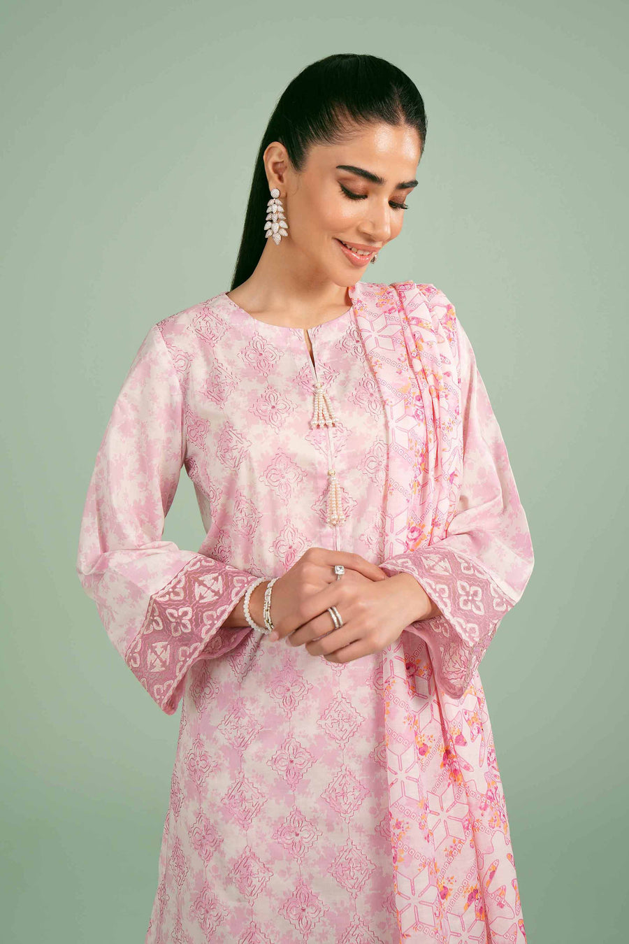 Nishat Festive Eid Embroidered Lawn Unstitched 3Pc Suit - 42401398