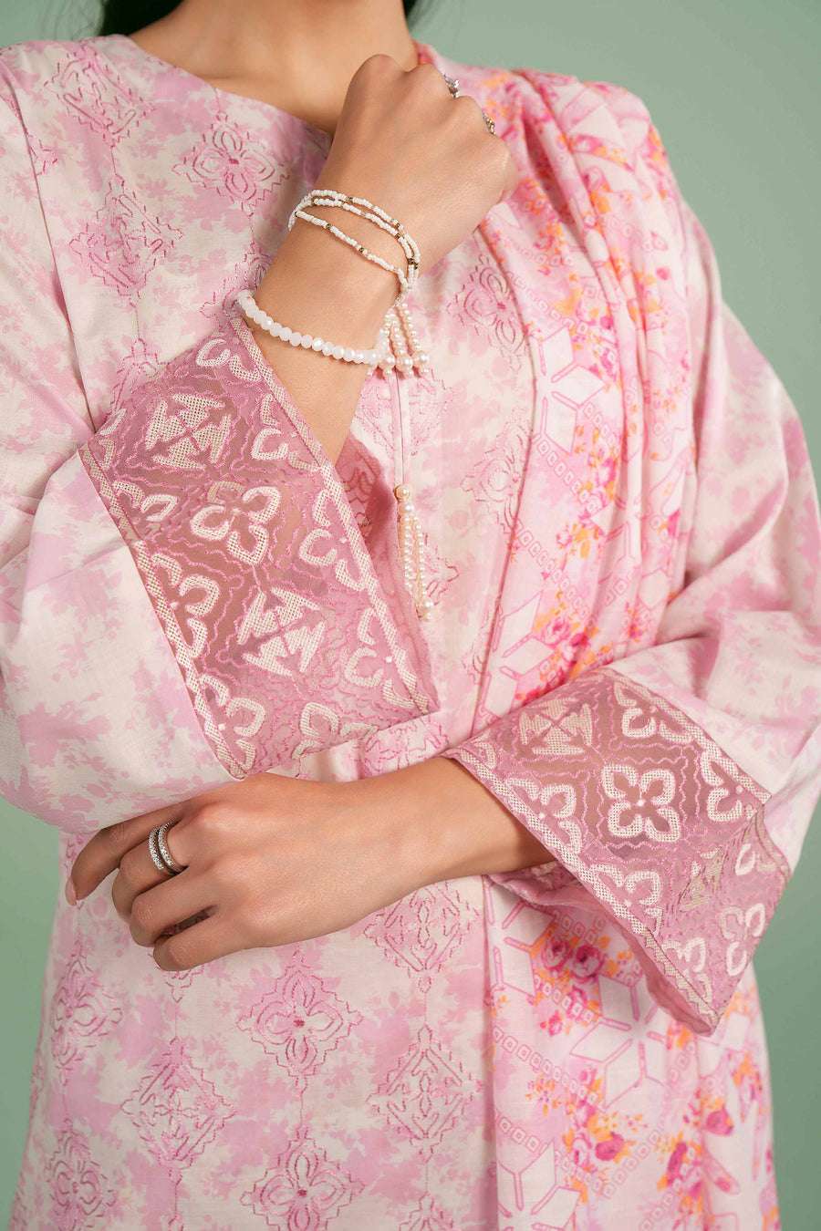 Nishat Festive Eid Embroidered Lawn Unstitched 3Pc Suit - 42401398