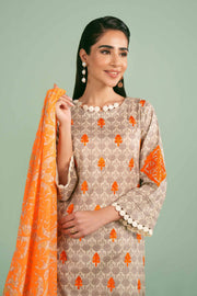 Nishat Festive Eid Embroidered Lawn Unstitched 3Pc Suit - 42401402