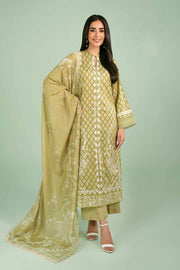 Nishat Festive Eid Embroidered Lawn Unstitched 3Pc Suit - 42401404