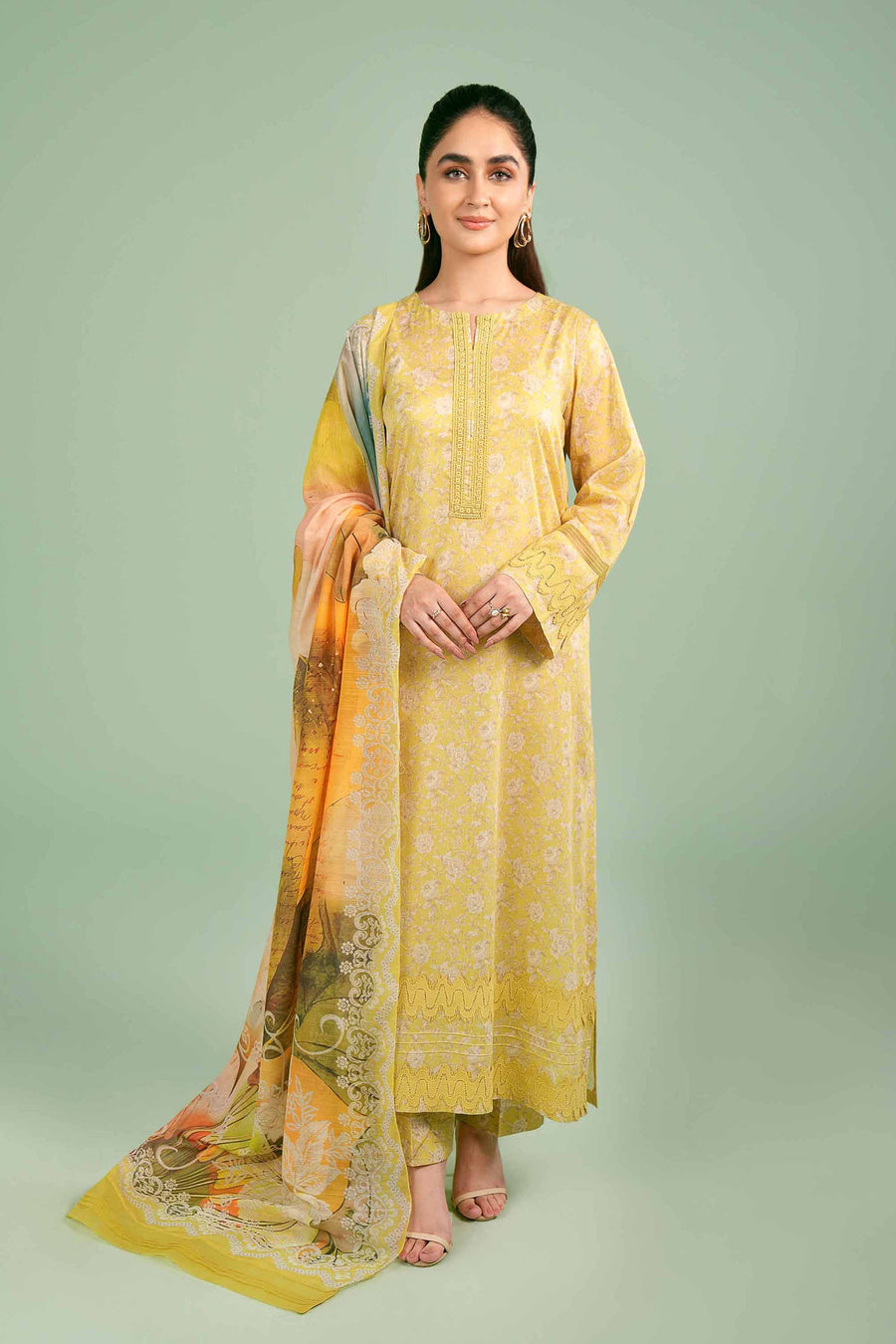 Nishat Festive Eid Printed Lawn Unstitched 3Pc Suit - 42401409