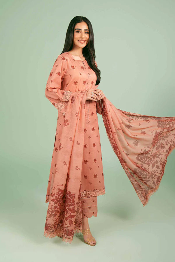 Nishat Festive Eid Printed Lawn Unstitched 3Pc Suit - 42401413