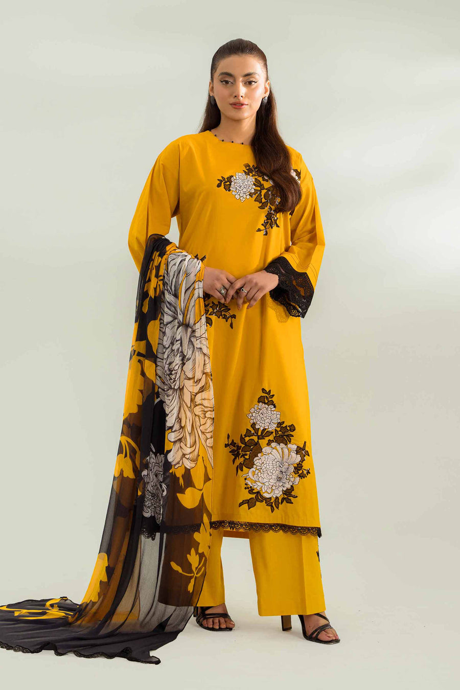 Nishat Festive Eid Embroidered Cambric Unstitched 3Pc Suit - 42401428