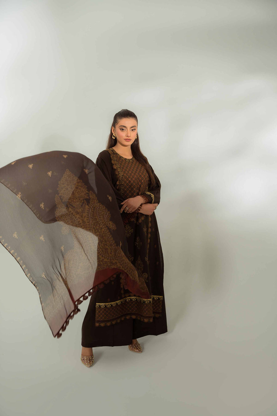 Nishat Festive Eid Embroidered Cambric Unstitched 3Pc Suit - 42401440