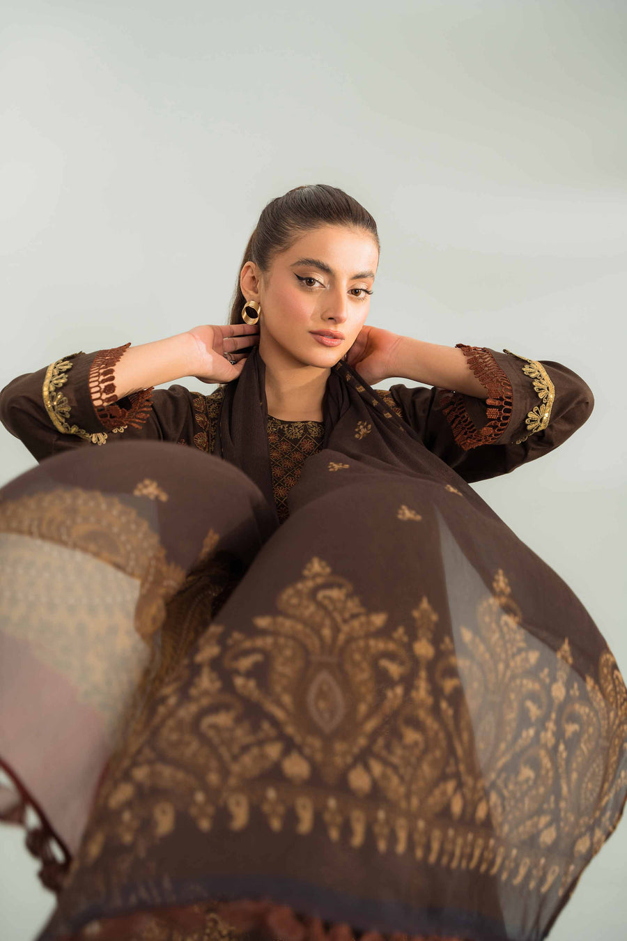 Nishat Festive Eid Embroidered Cambric Unstitched 3Pc Suit - 42401440