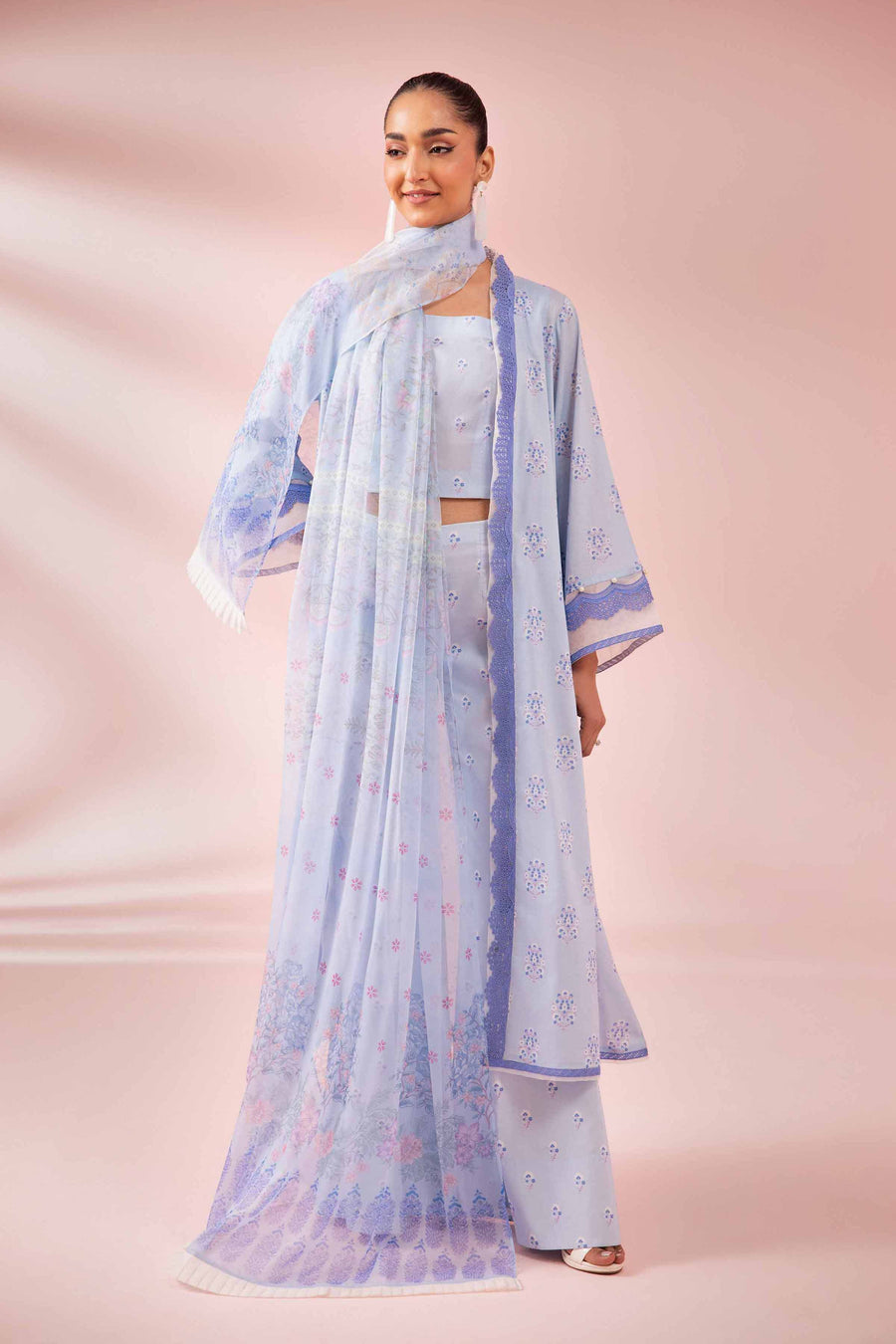 Nishat Festive Eid Printed Lawn Unstitched 3Pc Suit - 42401479
