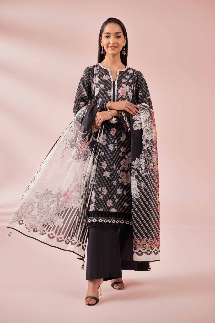 Nishat Festive Eid Printed Lawn Unstitched 3Pc Suit - 42401494
