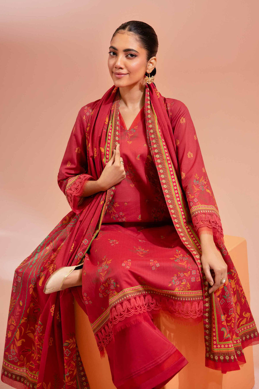 Nishat Festive Eid Printed Lawn Unstitched 3Pc Suit - 42401496