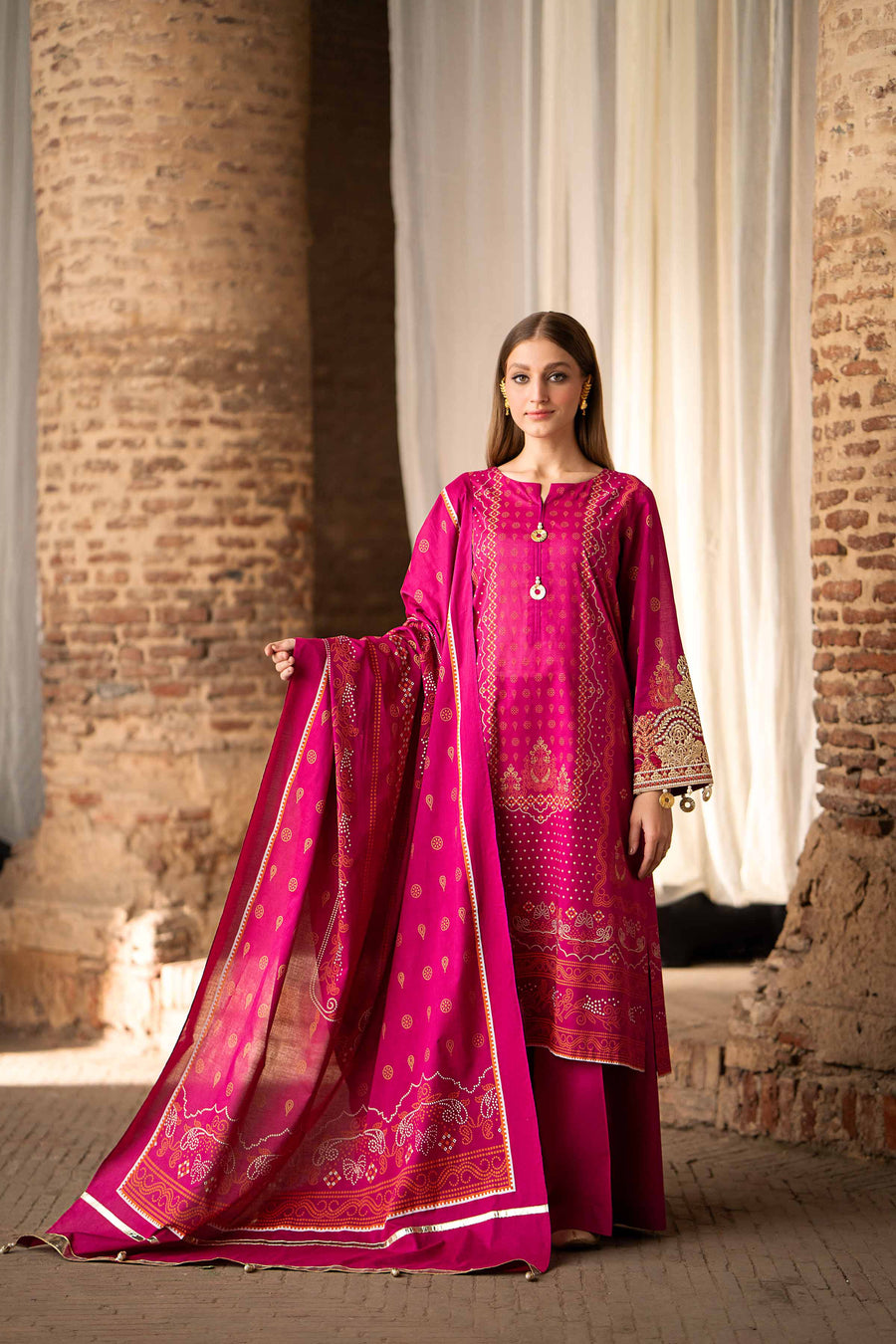Nishat Summer Unstitched Embroidered Lawn 3Pc Suit - 42401899