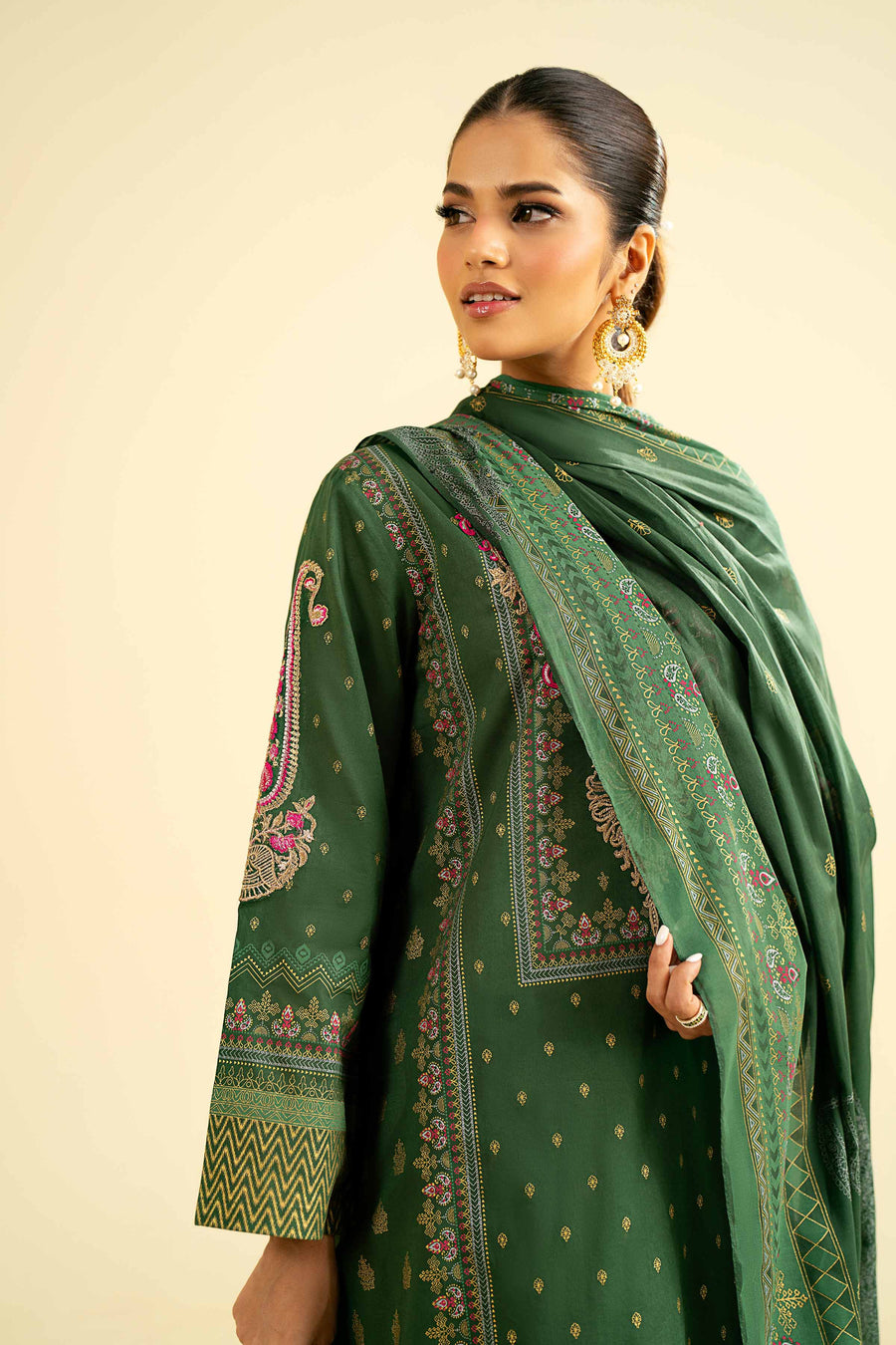 Nishat Festive Eid Embroidered Lawn Unstitched 3Pc Suit - 42401906