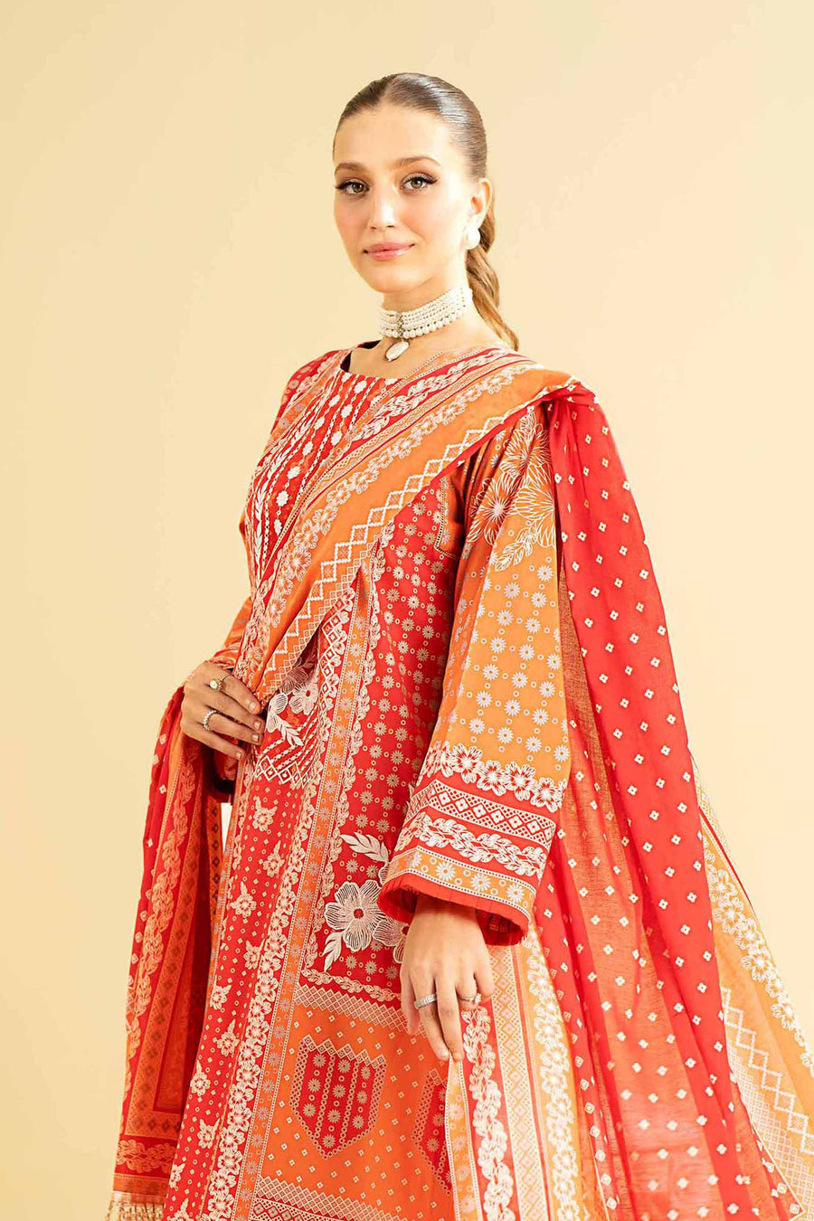 Nishat Festive Eid Embroidered Lawn Unstitched 3Pc Suit - 42401908