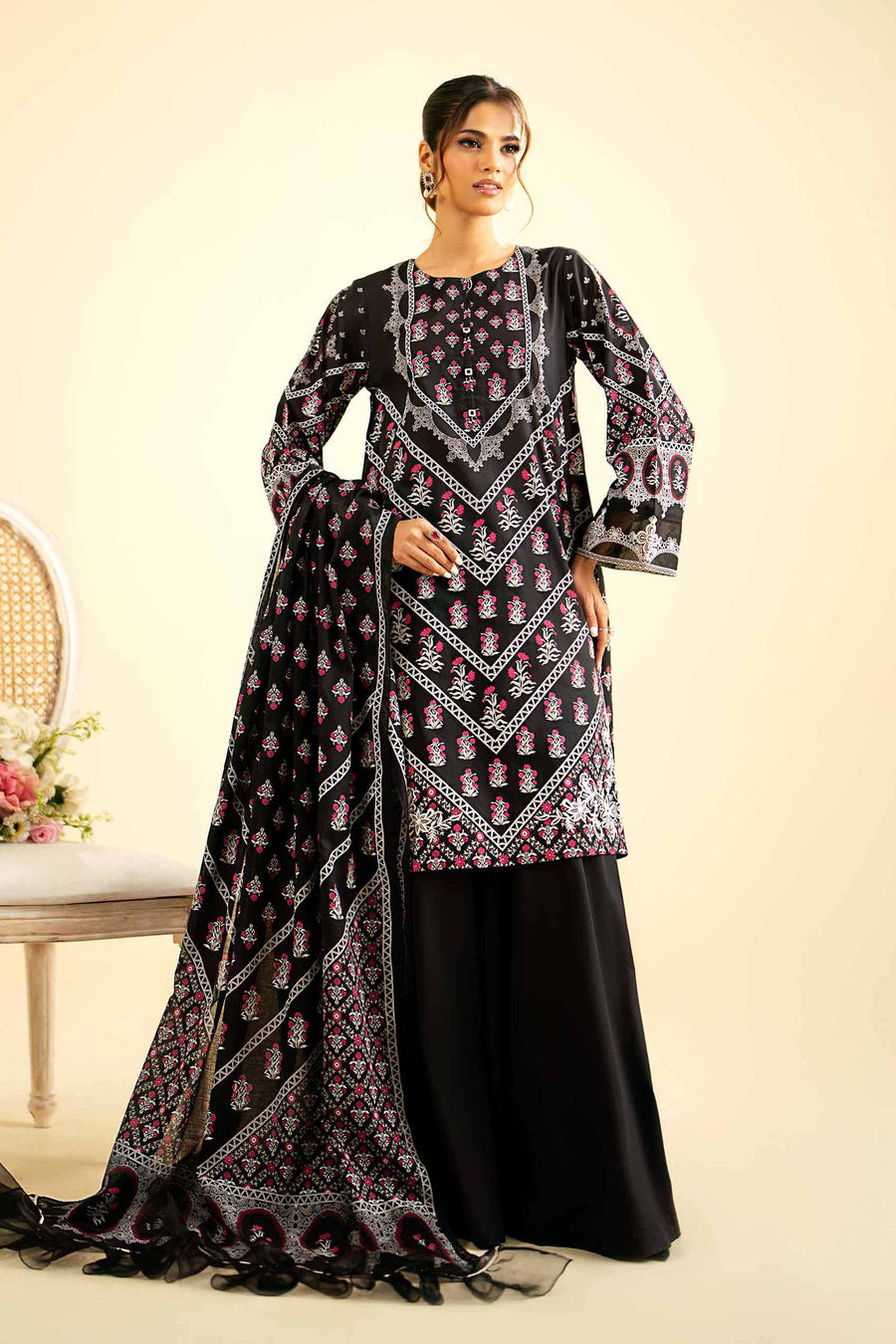Nishat Festive Eid Embroidered Lawn Unstitched 3Pc Suit - 42401911