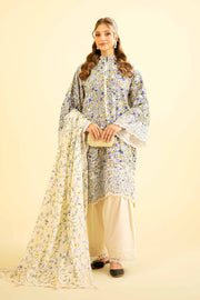 Nishat Festive Eid Embroidered Cambric Unstitched 3Pc Suit - 42401919
