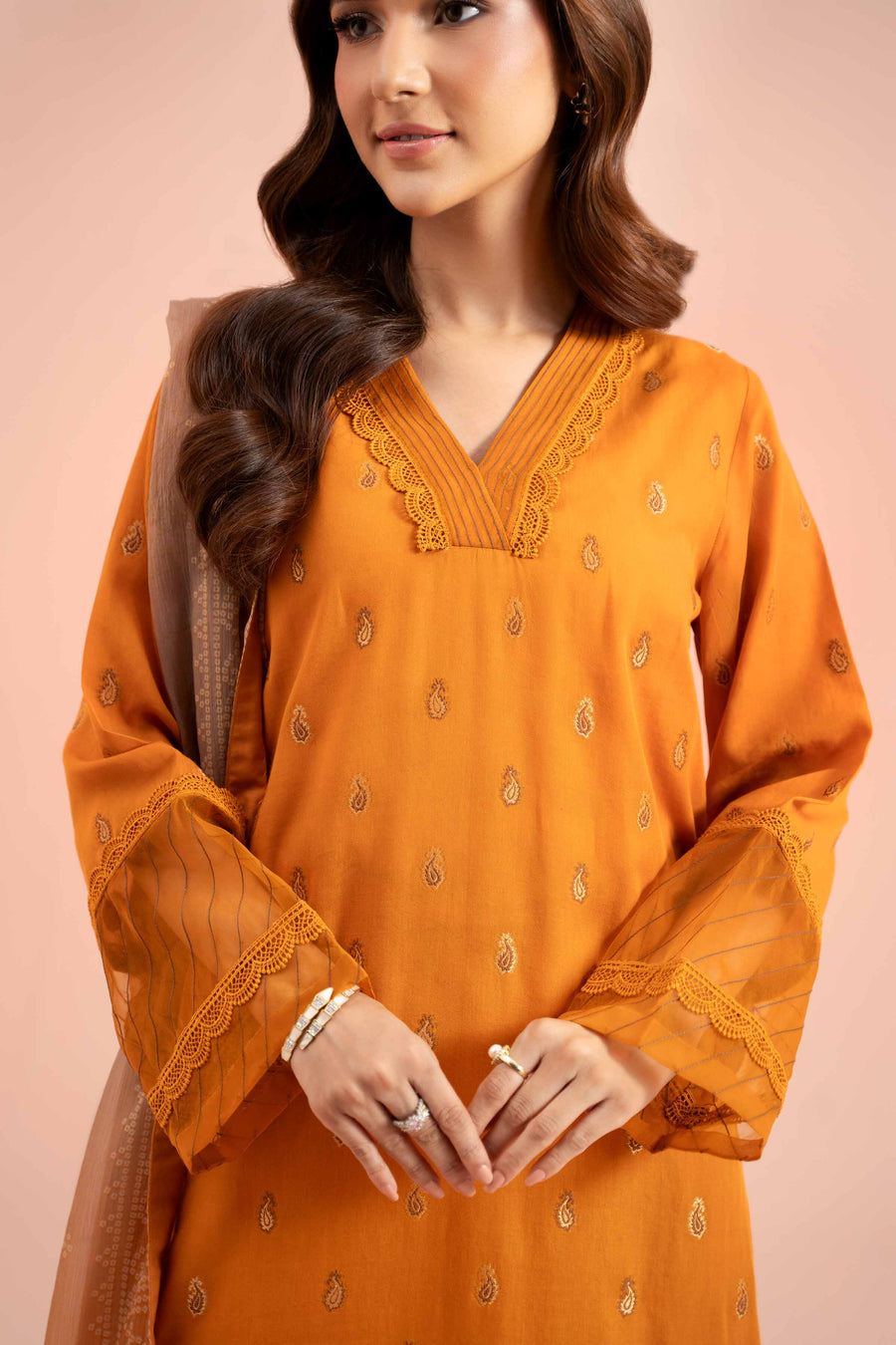Nishat Fall Fantasy Embroidered Jacquard Unstitched 3Pc Suit - 42402119