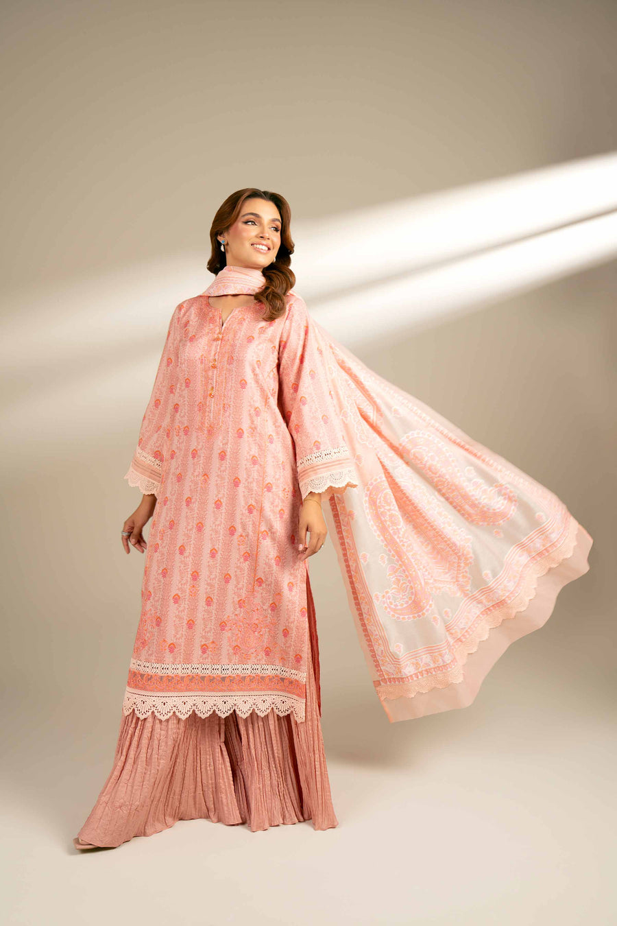 Nishat Fall Fantasy Embroidered Cambric Unstitched 3Pc Suit - 42402135